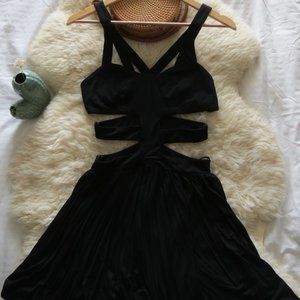 Goldie London Black Cage Cut Out Dress *NWT*